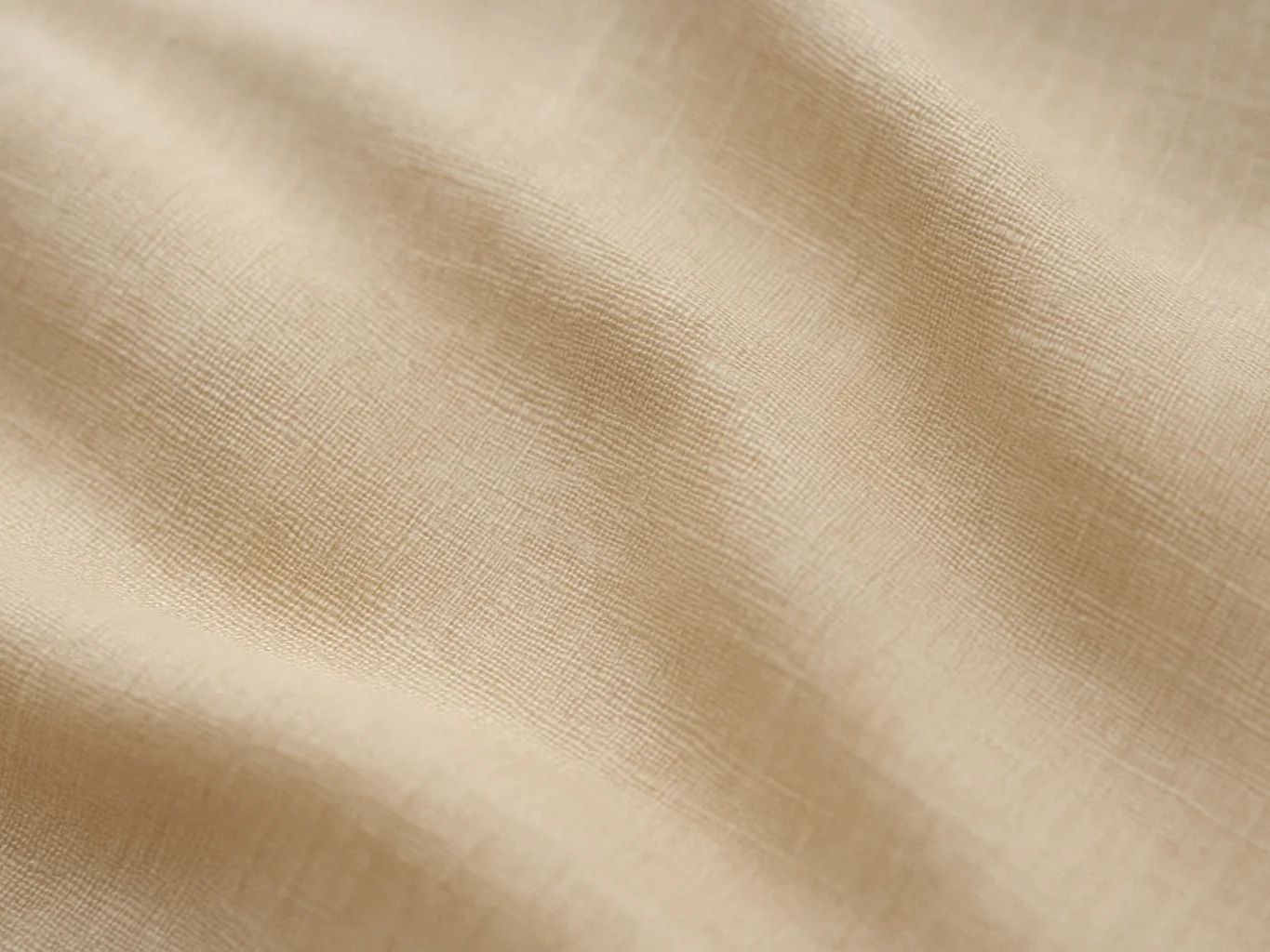 Overhead close texture study of unbleached pure silk woven fabric, soft directional daylight revealing even thread densi
